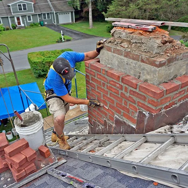 Chimney repair before and after