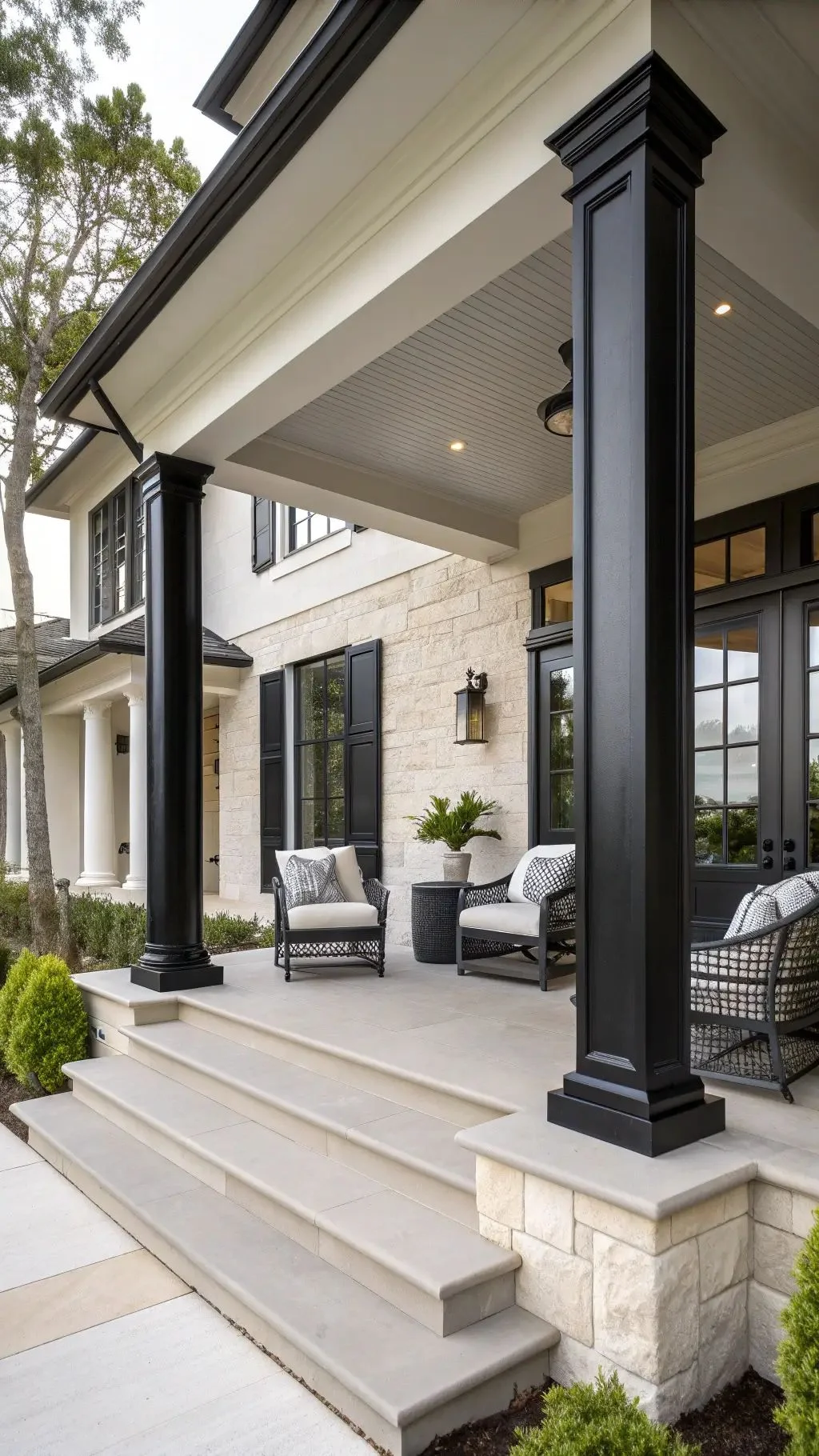 Custom porch with columns NJ
