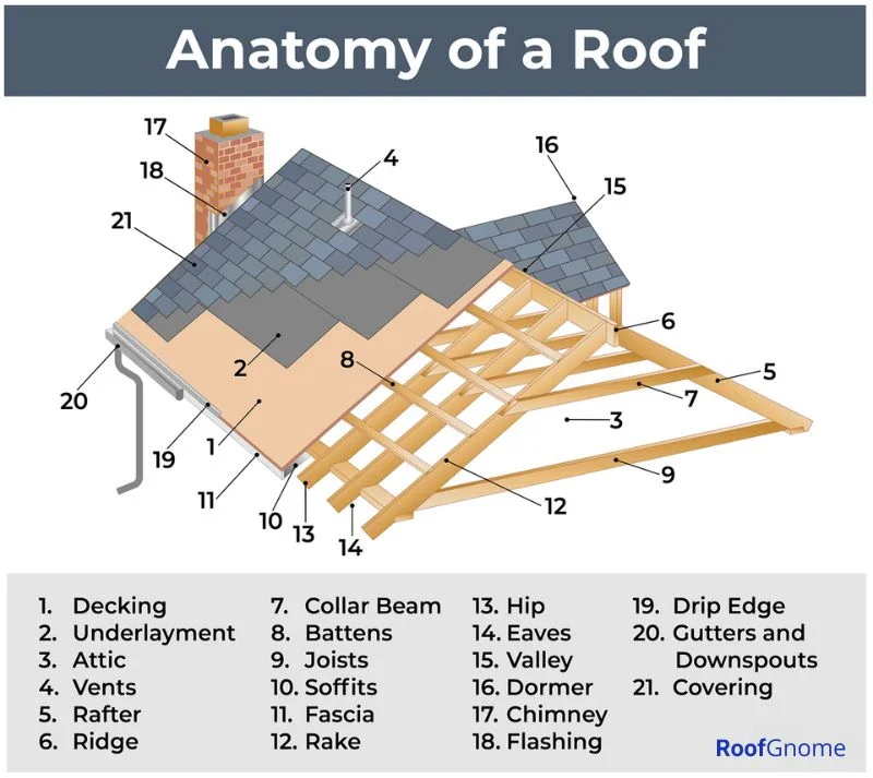 Anatomy of a roof components diagram